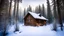 Placeholder: cabin in forest in winter