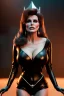 Placeholder: Raquel Welch as evil queen in black leather gown, angry, busty, curvey, cleavage, unreal 5, octane render, cinema4d, dynamic lighting, dramatic lighting, 4k, redshift render, highly detailed, hyper realistic