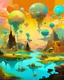 Placeholder: A digital artwork showcasing a surreal dreamscape of floating islands in a pastel-colored sky. Each island is home to unique, whimsical creatures, and a river of liquid gold flows between them. The atmosphere is one of wonder and imagination, with a hint of the fantastical. The painting is created using vibrant, dreamlike colors, blending elements of Salvador Dali and Hayao Miyazaki, Digital painting with bold, ethereal brushstrokes.