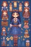 Placeholder: The nutcracker, a kind of girl with blue tones and patterns, stardew, valley style