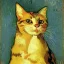 Placeholder: Portrait of a cat by Van Gogh