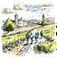 Placeholder: sketch of camino de santiago
