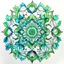 Placeholder: The mandala is green . watercolor drawing