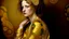 Placeholder: woman dressed in gold, Gustav Klimt style