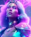 Placeholder: A portrait of a crystalised queen, atmospheric, realistic, unreal engine, cinematic lighting, octane render, transoarent, pink turquoise light