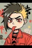 Placeholder: jam cartoon character cypher punk japanese style in the style of warhol