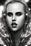 Placeholder: danish singer mø face, cyberpunk, black tones,