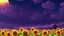 Placeholder: purple sky full of stars, sunflower field, anime, high res, makoto shinkai