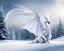 Placeholder: mdjrny-v4 style, a white dragon with fairy-like glowing and shining wings standing in snow, full body, silver lightning, glowing soft and smooth wings, realistic, highly detailed intricately detailed, shiny snowy background, soft studio lighting, trending on artstation, by artist "Julie Bell", by artist "Greg Rutkowski"