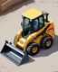 Placeholder: bobcat skidsteer with scorpion arms and tail, 3d cartoon proportions, isometric Digital painting