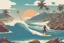 Placeholder: A person surfing, beautiful waves, sunny day, on a tropical island