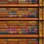 Placeholder: game texture beautiful colorful wooden bookshelves block close up two rows