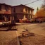 Placeholder: Nostalgic soviet village, color film photography, golden hour, sovietwave, filmic grain