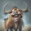 Placeholder: A giddy gnu. Digital art