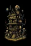 Placeholder: Science experiment Horror Doll house by Richard Corben, Todd Schorr, T-Shirt Design, Black Background