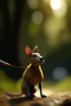 Placeholder: portrait of wallaby dog elf training spear throwing, bokeh like f/0.8, tilt-shift lens 8k, high detail, smooth render, down-light, unreal engine, prize winning