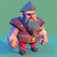 Placeholder: low poly funny lumberjack