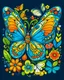 Placeholder: whimsical butterfly and flower, for adults