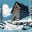 Placeholder: [comics Head Lopper style by Andrew MacLean] winter sky loomed over the castle as the wooden giant closed in, each step crunching through snow and ice. The villagers huddled below, trembling in the chill of the cellars, clutching amulets, murmuring to gods who felt distant and silent. On the frozen bridge, the druid stood alone, breath misting as he raised his staff. His hawk shrieked above, circling. Roots cracked through the ice as magic pulsed through the cold air. Snow and splinters flew,