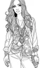 Placeholder: Outline art for coloring page OF 1960'S HIPPIE WOMEN'S BLOUSE, coloring page, white background, Sketch style, only use outline, clean line art, white background, no shadows, no shading, no color, clear, no people