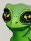 Placeholder: a green gecko with big cute eyes portrait minimalist