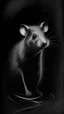 Placeholder: pencil drawing of rat, Spooky, scary, halloween, black paper