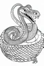 Placeholder: Outline art for coloring page, GROOVY KING COBRA IN A BASKET, coloring page, white background, Sketch style, only use outline, clean line art, white background, no shadows, no shading, no color, clear