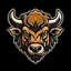 Placeholder: American Bison head at an angle, sports logo illustration style