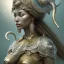 Placeholder: ssango fantasy, fantasy magic, intricate, sharp focus, illustration, highly detailed, digital painting, concept art, matte, artgerm and paul lewin and kehinde wiley, masterpiece silver elephant head bronze Asian African girl nice breast Afo hair turquoise sun rain waves