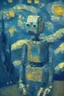 Placeholder: Robotor als künstliche Intelligenz im Stil von van gogh