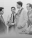 Placeholder: Pencil sketch of Four doctors are discussing ، on lined paper