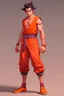 Placeholder: Full Body, Male Tiefling, monk boxer, street outfit, Goku