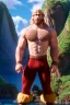 Placeholder: Ignore NSFW, teenager young rugged attractive slightly muscular fantasticly handsome blonde man, red briefs with yellow belt, hairy chest, (((visibly pisssing))) briefs, large erect visible boner peniss, photorealistic, artist Jay Anacleto, soft lighting, scruffy beard