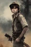 Placeholder: Movie Poster - Chandler Riggs as "Carl Grimes" - The Walking Dead - in the art style of Frank Frazetta