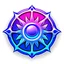 Placeholder: clan emblem, sun, blue and purple gradient