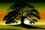 Placeholder: silhouette of beatuful scenic picture tree of life in meadow english countryside from a distance scenery painting