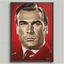 Placeholder: Portrait of a man, soviet communist style, poster. James bond.