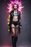 Placeholder: Gorgeous PunkRocker girl,with high details,fullbody style photography coloursfull glowing abstracts