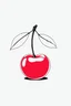 Placeholder: cherry ,white background, no shadows and clear and well outline, black and white, with out colour