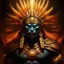 Placeholder: fantasy, realistic, ultra graphics, ue5, portrait, half orc, aztec