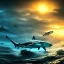 Placeholder: seascape,8k quality, highly detailed, dynamic lighting, light difusion,sunrise in t, futurihe ocean, post-apocalyptic, robotic shark