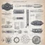 Placeholder: ConceptSheet blueprint [by Hans Ruedi Giger]: sci-fi FBI equipment to investigate and capture a serial killer