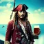 Placeholder: Captain Jack Sparrow Cheering with a beer in his hand