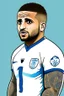 Placeholder: convert Kyle Walker English football player cartoon 2d