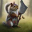 Placeholder: highly detailed and realistic squirrel, dressed as a medival soilder with sword and shield, guarding his nuts high detail, realism, vibrant colours, graffiti accents, complementary colours, splash art, perfect composition, beautiful detailed intricate insanely detailed octane render trending on artstation, 8 k artistic photography, photorealistic concept art, soft natural volumetric cinematic perfect light, chiaroscuro, award - winning photograph, masterpiece, oil on canvas, raphael, caravaggio