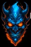 Placeholder: Demon with flaming light blue eyes