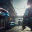 Placeholder: in a german cyberpunk city with bicycles and a monorail, highly detailed,lighting, 8k, hdr, award - winning, octane render, artstation, volumetric lighting, unreal engine 5