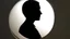 Placeholder: Humanoid shadow figure, circle for a face, mouth on top of head, no ears