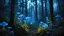 Placeholder: bioluminescent forest at night, with glowing flora and fauna creating an ethereal atmosphere, blue mist, mushrooms, octane, high resolution, back light, volumetric lighting, shallow depth of field, sharp focus