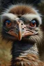 Placeholder: An oil painting of a very beautiful ostrich with wide eyes Photorealistic